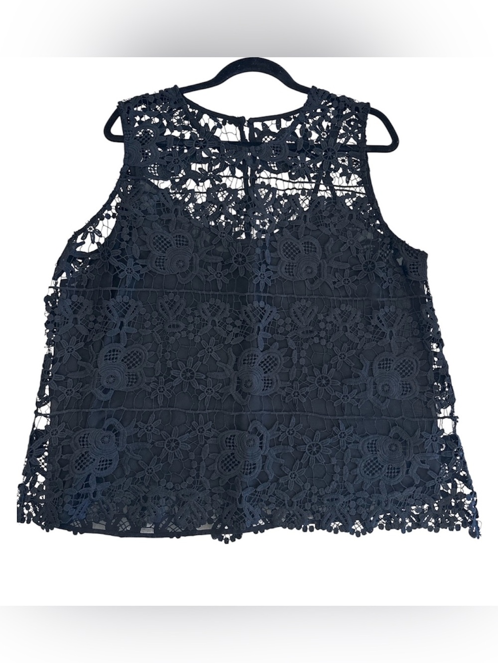 Who What Wear | Black Lace Sleeveless Top | Size XL